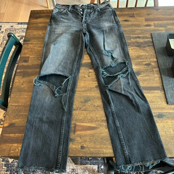 RE/DONE Distressed Black Jeans - Picture 3 of 8